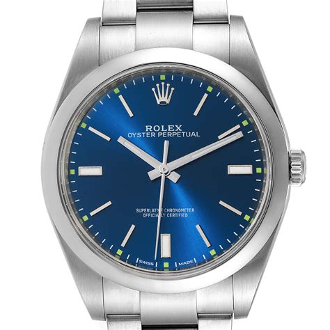 rolex oyster blue 39|Rolex Oyster perpetual 39 price.